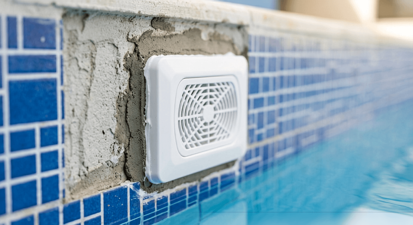 Piscina de alvenaria com peças de ABS